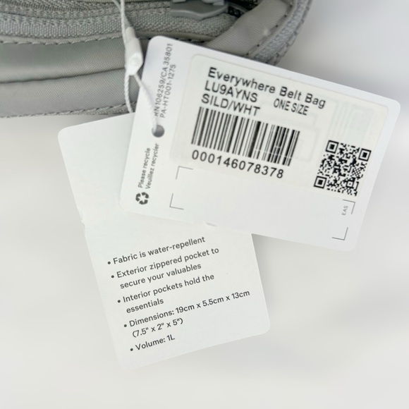 NEW Lululemon OG Silver White Everywhere Belt Bag - Picture 3 of 5